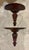 Elegant pair of antique wooden wall mount display shelves CIRCA: Believed to be Early 20th Century, exact age unknown...