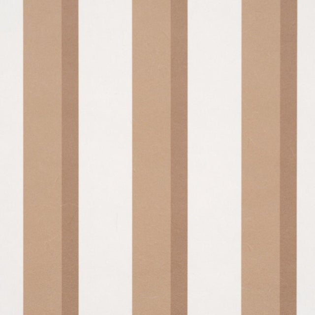 Traditional Schumacher Rigsby Stripe Wallcovering In Driftwood For Sale - Image 3 of 6