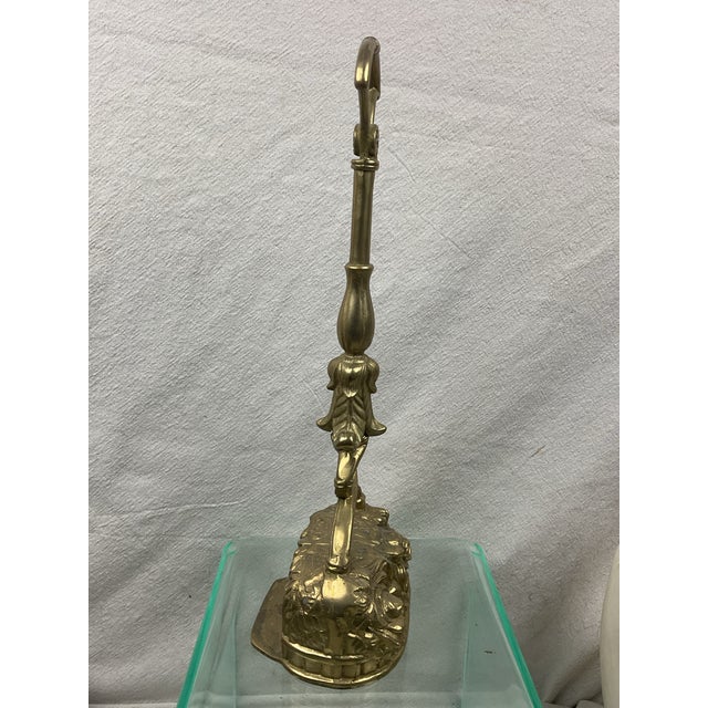 Antique Solid Brass Rose Motif Doorstop For Sale - Image 4 of 8