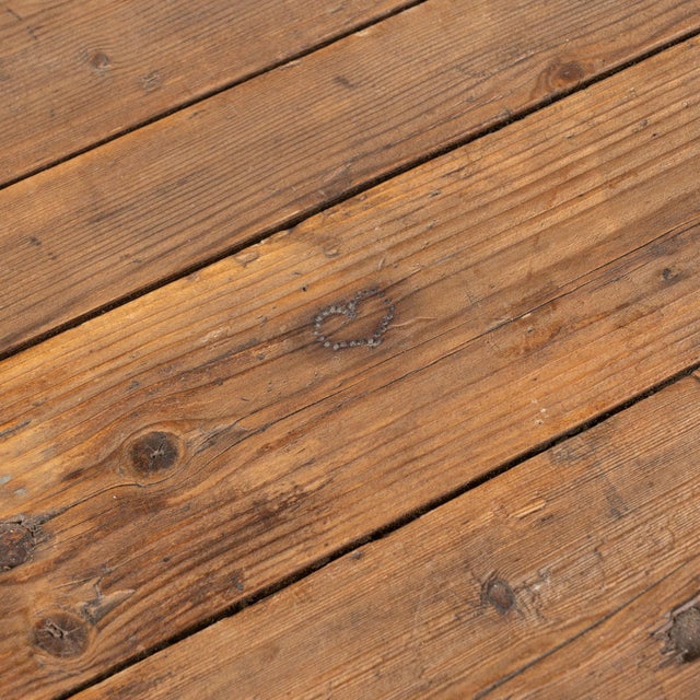 Wood 19th Century Long Rustic Work Console Table Kitchen Island For Sale - Image 7 of 14