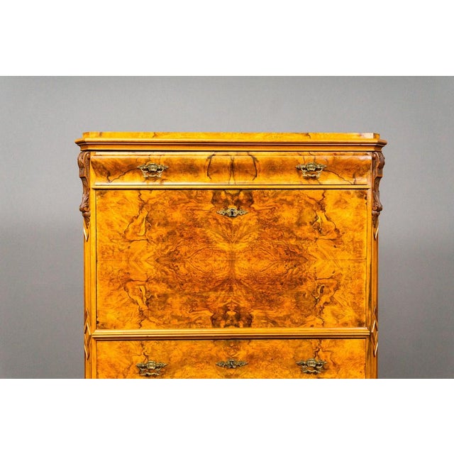 Brown Biedermeier Secretary in Wood For Sale - Image 8 of 18