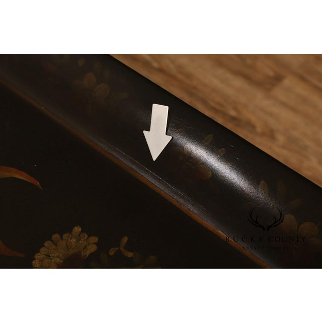 Tole Painted Tray Top Coffee Table With Gilt Metal Base For Sale - Image 10 of 17