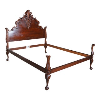Late 20th Century Henredon for Ralph Lauren Hudson Chippendale Style Baroque Mahogany Queen Bed For Sale