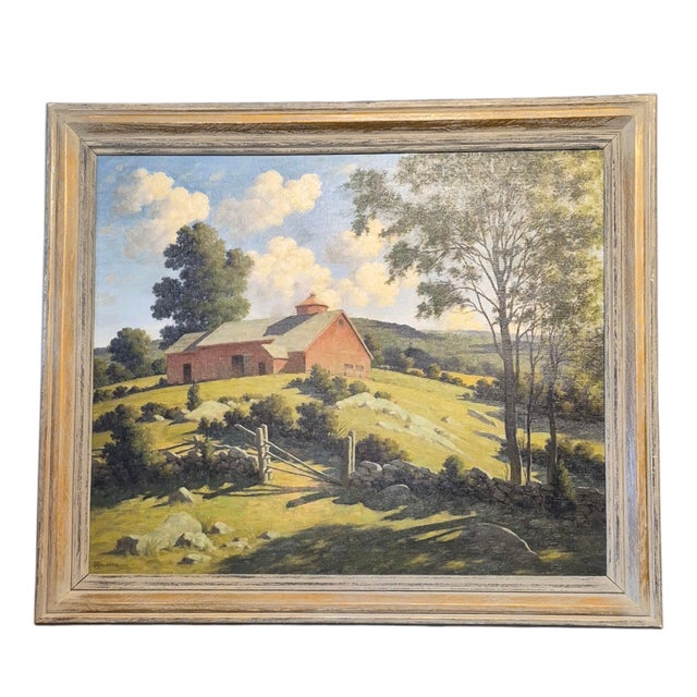 1960s Red Barn in Summer by Bertram George Breustle For Sale - Image 10 of 10