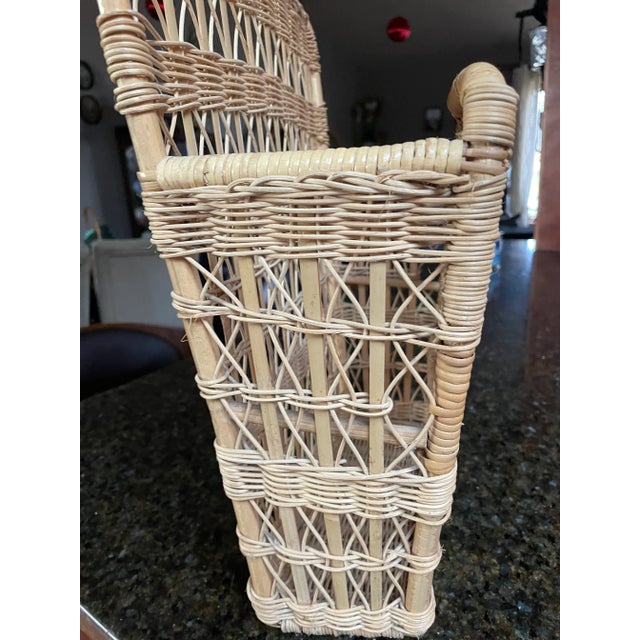 Mid-Century Modern Mid 20th Century Mid Century Wicker Wall Basket For Sale - Image 3 of 9