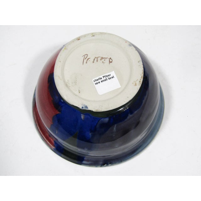 Charlie Pfitzer Contemporary Studio Art Pottery Glazed Bowl, Signed For Sale - Image 10 of 11