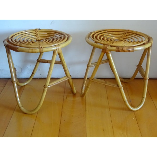1950s Wicker Side Tables, 1950s, Set of 2 For Sale - Image 5 of 12