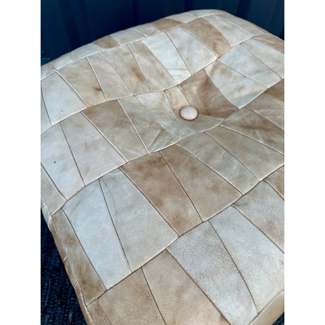 Animal Skin Patchwork Leather Pouf from de Sede, 1970s For Sale - Image 7 of 12