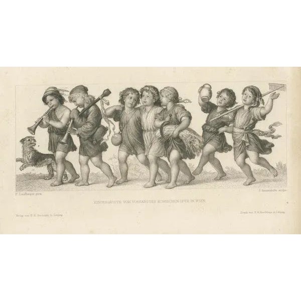 After Laufberger, Illustration of a Group of Children and a Dog, Print For Sale - Image 3 of 6