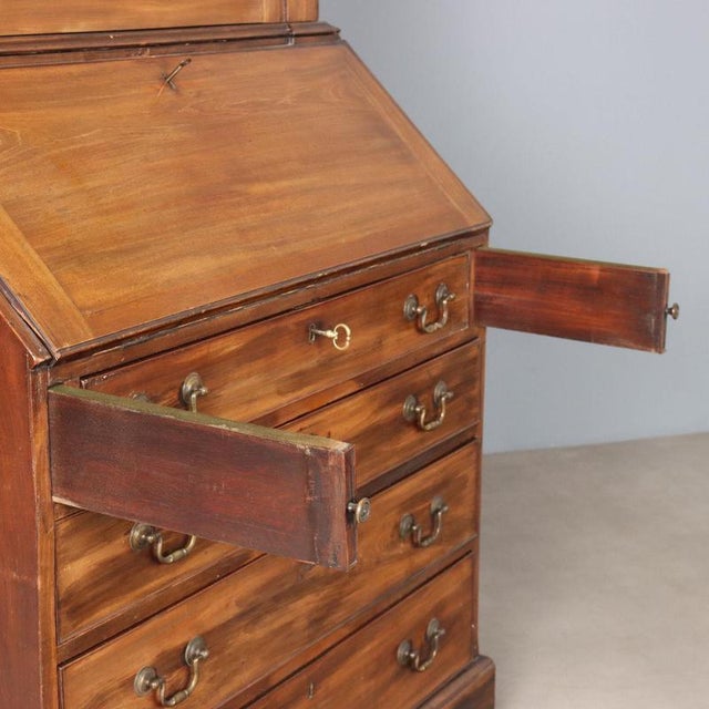 Brown English Secretaire in Mahogany For Sale - Image 8 of 12