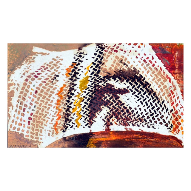 Abstract Expressionism Red and Brown Mesh Abstract by Les Anderson For Sale - Image 3 of 4