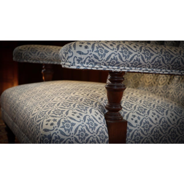 Buttoned Lounge Chair in Ticking Fabric from Howard & Sons For Sale - Image 12 of 18