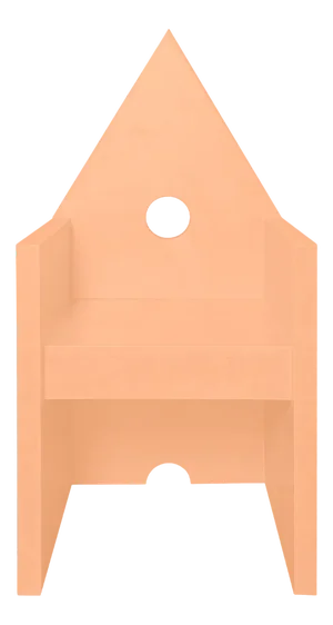 Armchair Vescovina in color Pelle di Pesca, by Lanfranco Benvenuti for Meccani