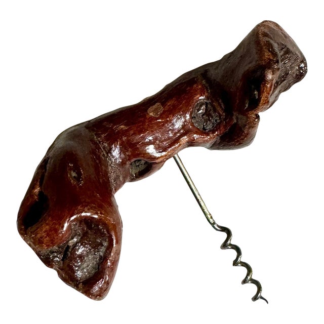 St Calais France Grapevine Wood Handle Corkscrew For Sale