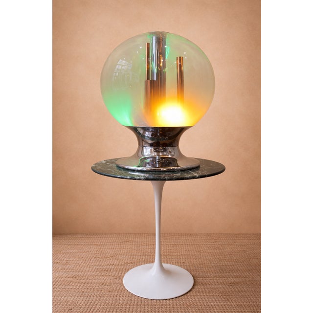 1960s Glass and Chrome Desk Lamp by Selenova, Italy, 1970s For Sale - Image 5 of 6