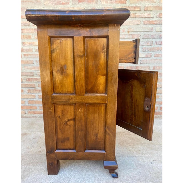 Brown Spanish Walnut Chest with Drawer and Door, 1930s For Sale - Image 8 of 18