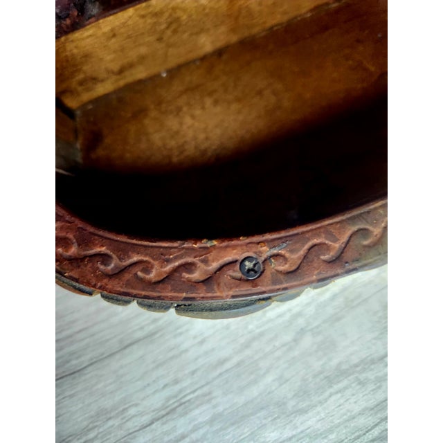 19th C. Victorian Cast Iron & Hand-Cut Bamboo Tabletop Swing Vanity Mirror For Sale In New Orleans - Image 6 of 12
