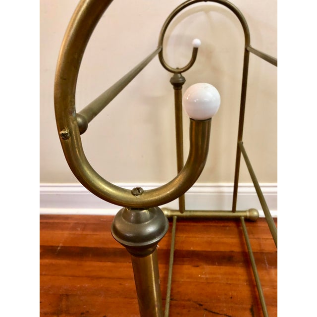 Vintage Brass Quilt Rack Blanket Stand Valet Freestanding Towel Holder