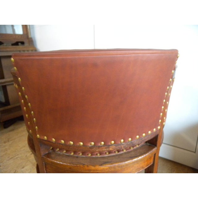 Art Nouveau Armchair in Wood and Cow Leather, 1910 For Sale - Image 14 of 18