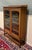 Antique English Bookcase Cabinet Double Door Leaded Wavy Glass Oak c.1930s For Sale - Image 12 of 18