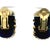 Blue 1960 Estate Blue Agate & 14k Gold Ribbed Earrings For Sale - Image 8 of 14