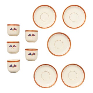 Set X 5 New York Yacht Club X Corinthian Yacht Club Demitasse Cups & Saucers For Sale