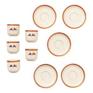 Set X 5 New York Yacht Club X Corinthian Yacht Club Demitasse Cups & Saucers