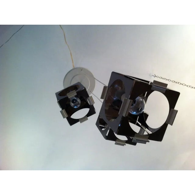 Chrome 1970s Reggiani Italian Pendants - a Pair For Sale - Image 8 of 11