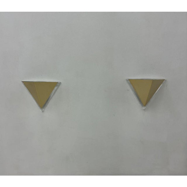 Vintage Acrylic Wall Lamps in Gold, 1970s, Set of 2 For Sale - Image 18 of 18