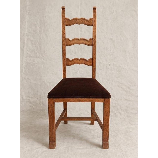 Danish Carved Oak Dining Chairs in the style of Skønvirke, 1930s, Set of 4 For Sale - Image 3 of 13