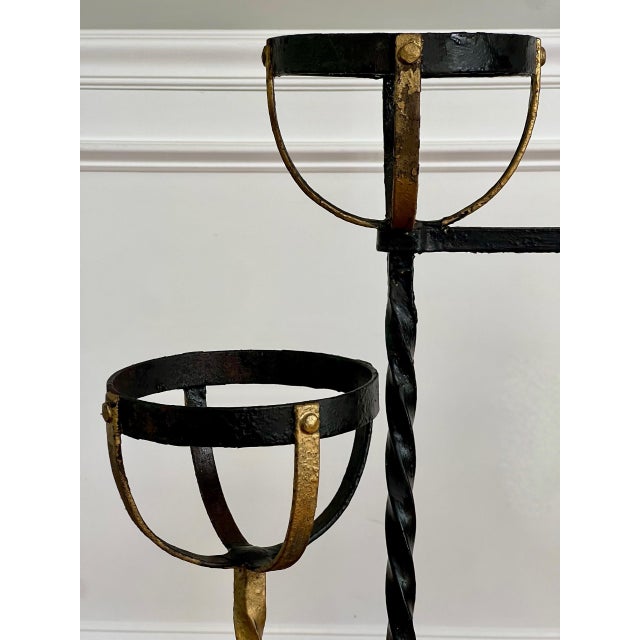 Black Large French Wrought Iron Chateau Landier Fireplace Screen, 1890s For Sale - Image 8 of 18