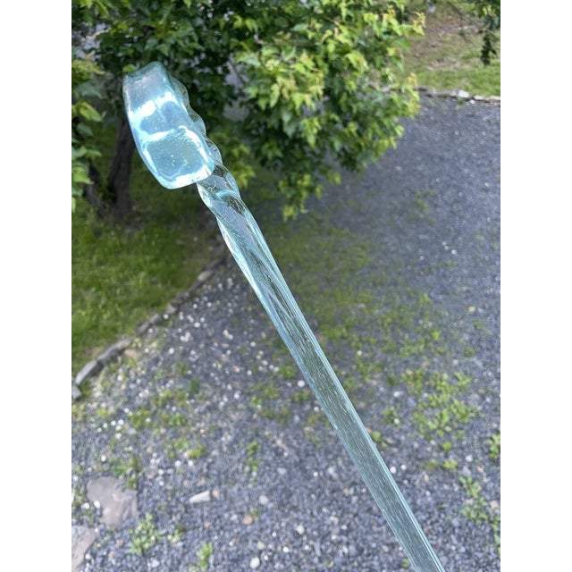 Antique 19th C. Blue Twist Glass Victorian End-of-Day Whimsy Art Hand Blown Cane For Sale - Image 11 of 18