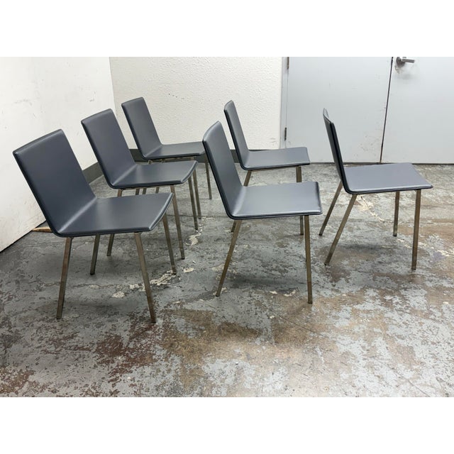 CB2 Cb2 Phoenix Carbon Gray Dining Chairs, Set of Six For Sale - Image 4 of 12