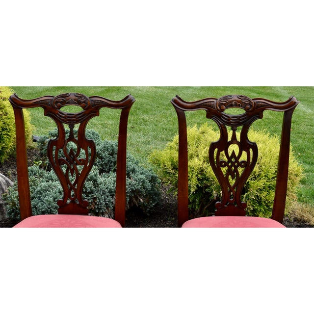 Henredon Henredon Chippendale Mahogany Dining Chairs Vintage Ball & Claw Set of 2 For Sale - Image 4 of 18