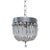 Vintage Basket Chandelier With Textured Chrome and Crystal Chain For Sale