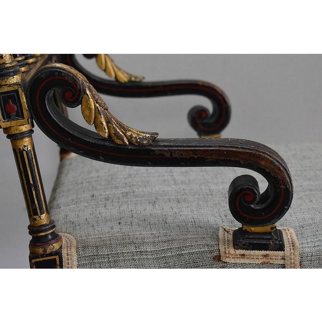 Small Napoleon III Blackened Wood Armchair, Mid-19th Century For Sale - Image 11 of 15
