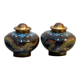 1930s Cloisonne' Salt & Pepper Shakers For Sale