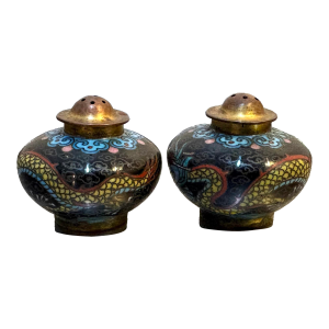 1930s Cloisonne' Salt & Pepper Shakers