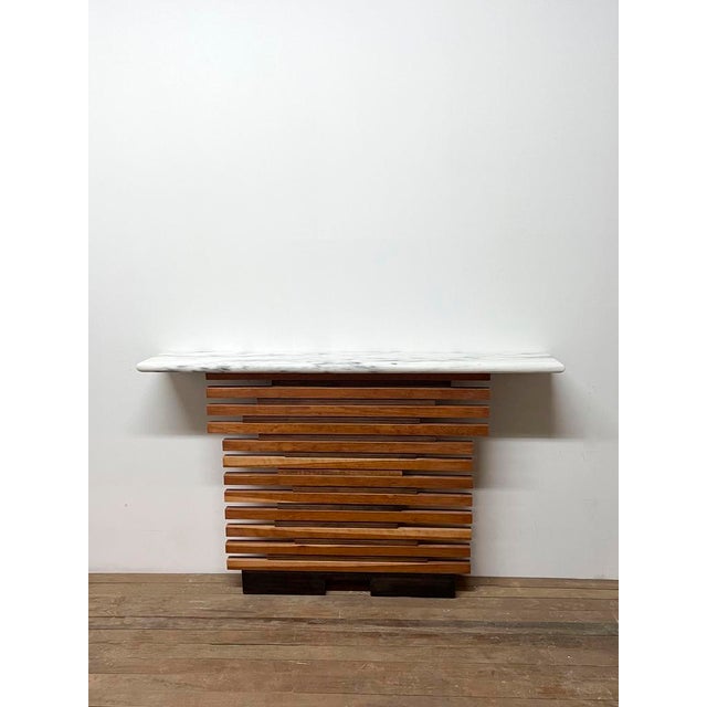 Mid-Century Modern Slatted Hallway Console For Sale - Image 4 of 4