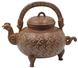 Large Archaic Yixing-Style Teapot with a Phoenix Spout, 20th Century