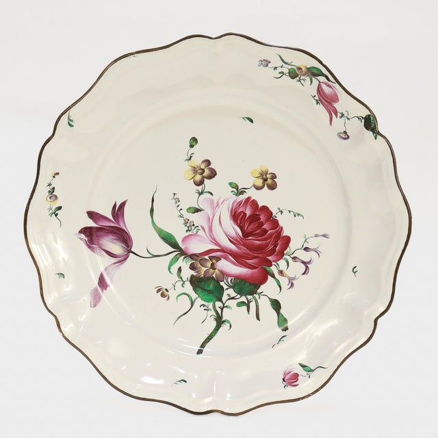 A fine set of 4 18th or 19th century French faience plates. Attributed to the Hannong / Strasbourg-Haguenau factory in...
