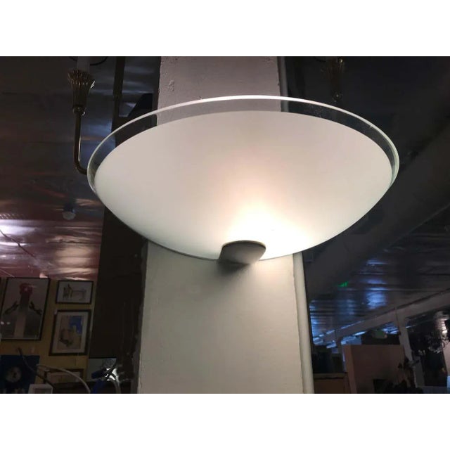 1960s Mid-Century Pair of Frosted Glass and Chrome Lightolier Sconces For Sale - Image 5 of 8