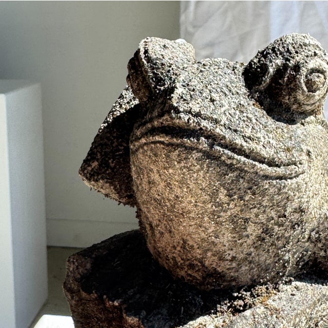 Small Balinese Limestone Frog Sculpture with Metallophone For Sale - Image 11 of 17