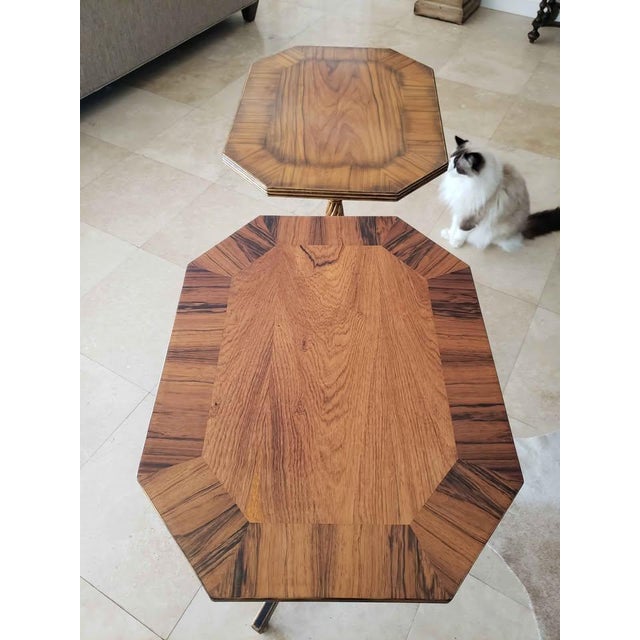 Traditional Custom Ordered Pair of Elegant Ej Victor Rosewood Side Tables With Original Ej Victor Hang Tag For Sale - Image 3 of 10