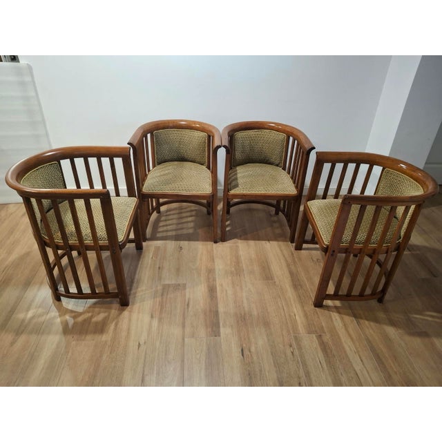 Vintage Art Nouveau Tub Chairs by Josef Hoffmann for J&J Kohn, Austria, 1924, Set of 4 For Sale - Image 16 of 16
