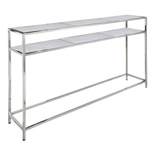 Regina Andrew Echelon Console Table, Polished Nickel For Sale