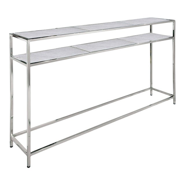 Regina Andrew Echelon Console Table, Polished Nickel For Sale