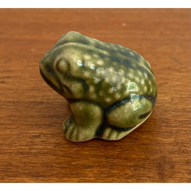 Late 20th Century Tiny Ceramic Frog Figurine For Sale - Image 6 of 7