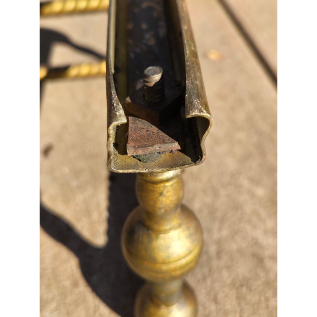 Metal 19th Century Victorian 42" Brass Fireplace Fender For Sale - Image 7 of 15