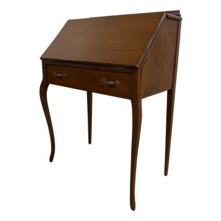 Antique French Louis XVI Style Secretary Slant Top Drop Front Petite Desk For Sale